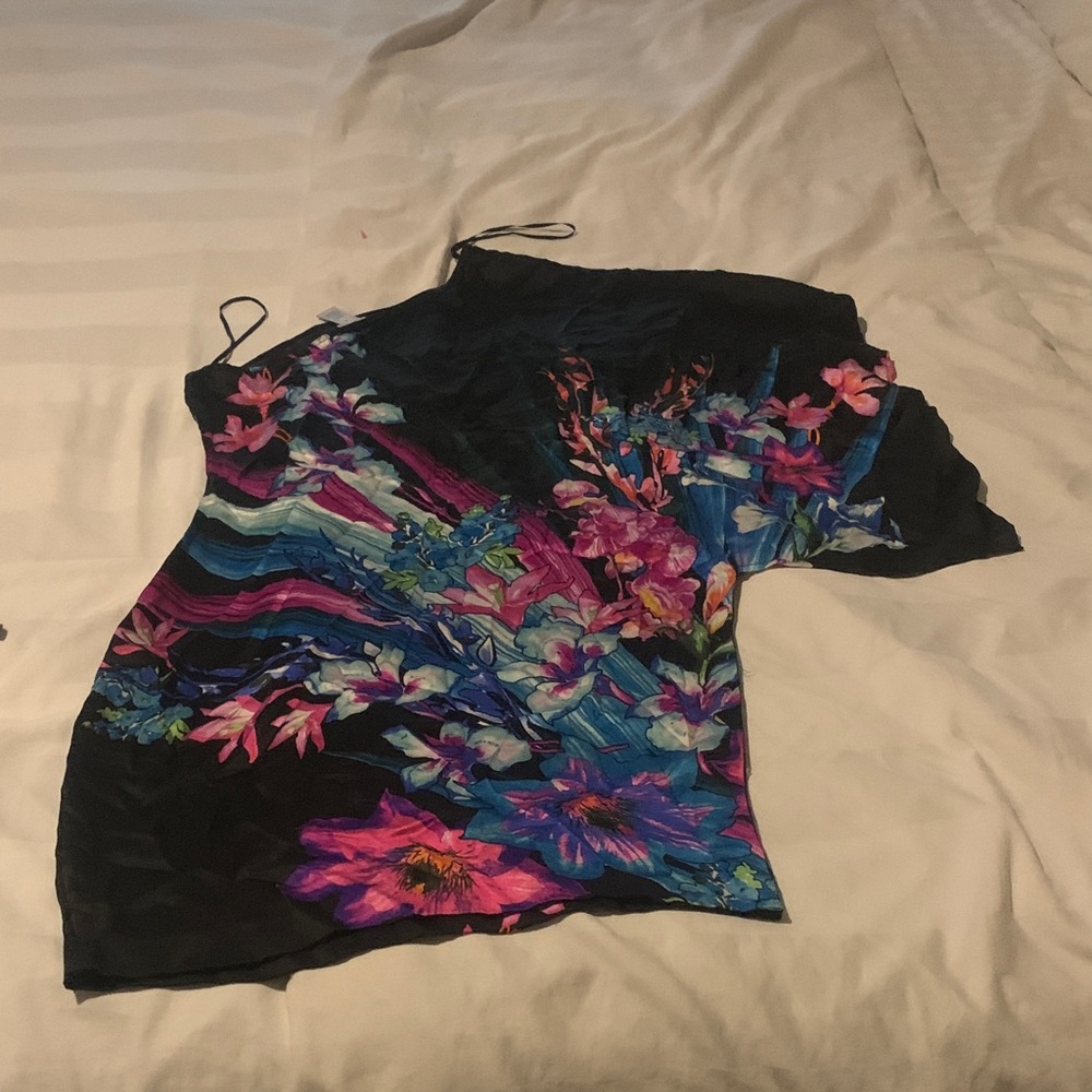 Cache Black Midi Dress with Multicolor Floral Print - Picture 2 of 7